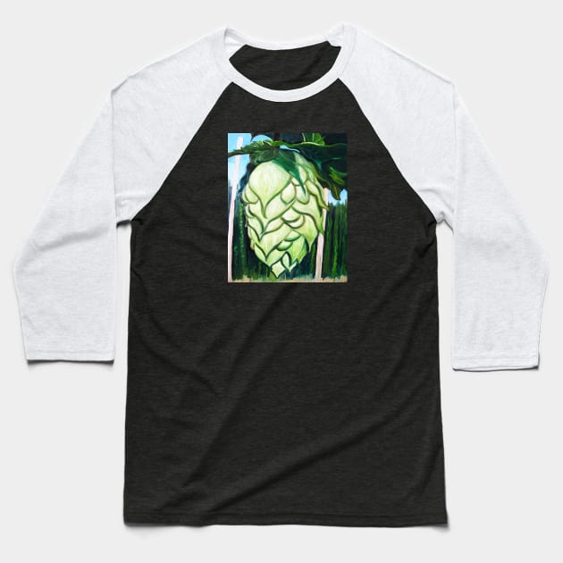 Hop Flower Baseball T-Shirt by realartisbetter